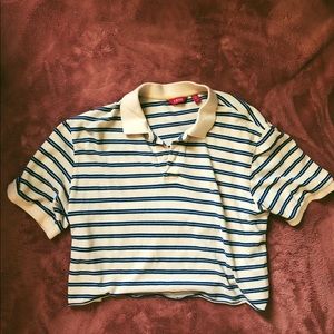thrifted, cropped polo shirt